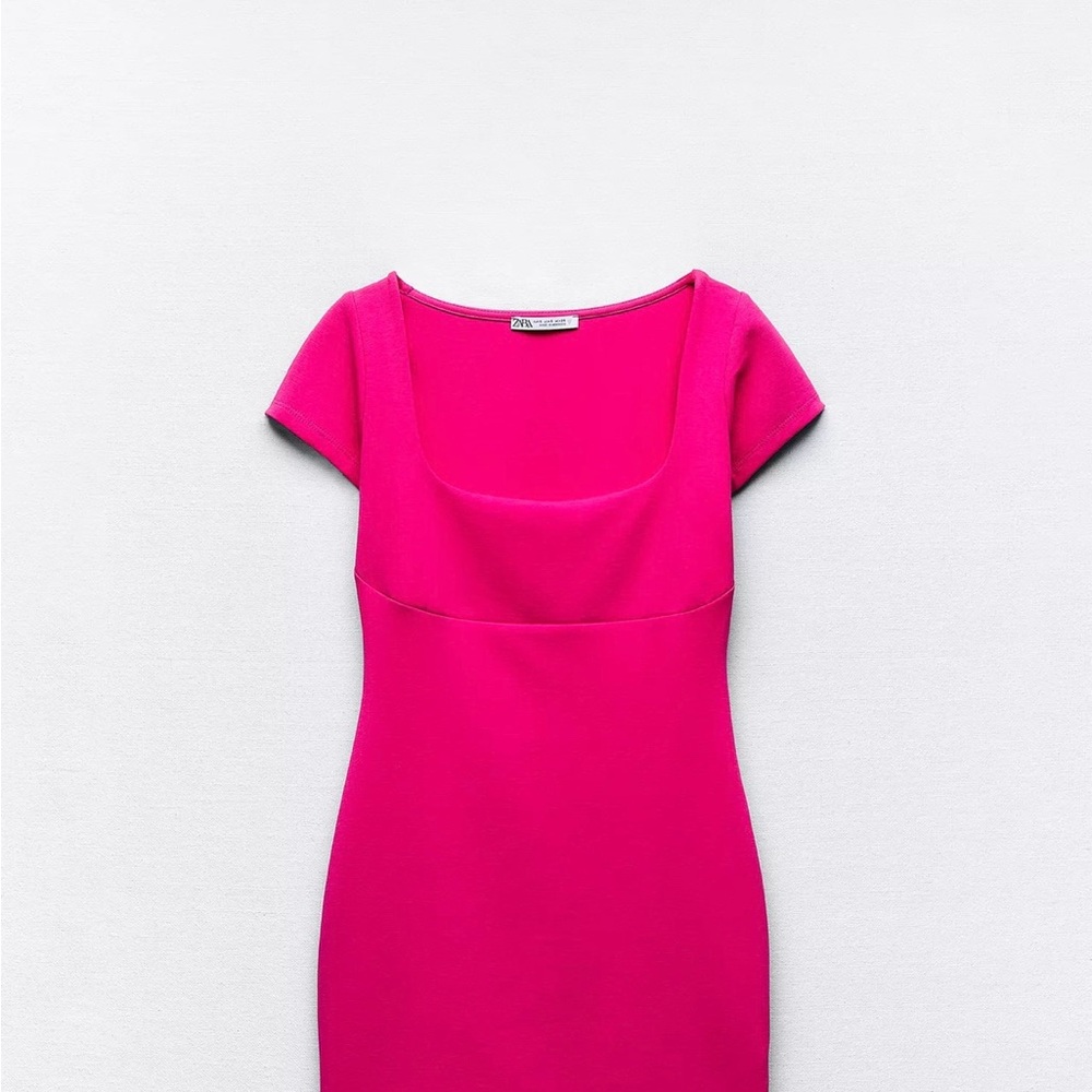 Zara Fuchsia Short Sleeve Dress